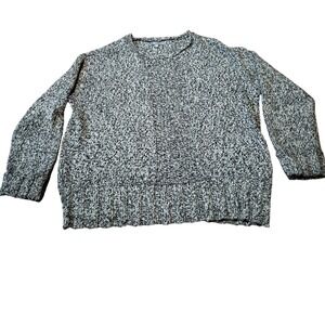 Habitat Marled Knit‎ Sweater Crew Neck Long Sleeve Women Size Medium Black White